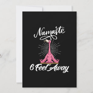 Namaste 6 Fuß entfernt Flamingo Yoga Lehrer Sozial Dankeskarte