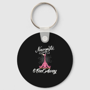 Namaste 6 Fuß entfernt Flamingo Yoga Lehrer Sozial Schlüsselanhänger