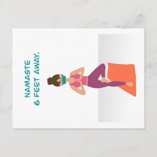 Namaste à 2 mètres - Covid 19 Carte postale - Yoga