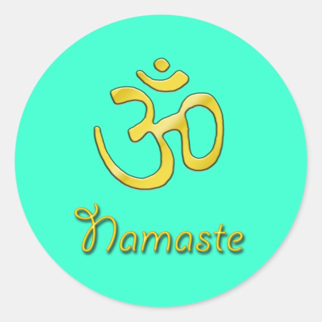 Namaste avec auto-collant bleu-vert (Devant)