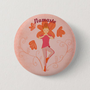 Namaste Baum-Pose Button