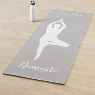 Namasté Baum Pose Silhouette benutzerdefinierte gr Yogamatte
