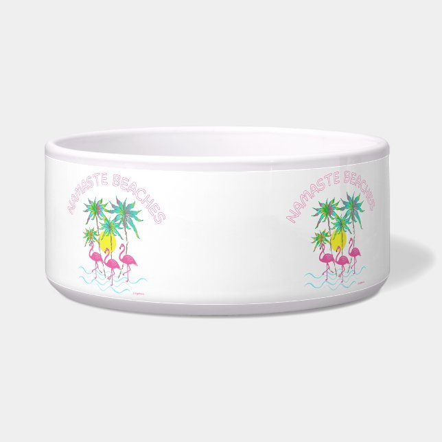 Namaste Beaches Yoga Tropic Niedlich Doggie Graphi Napf (Rechts)