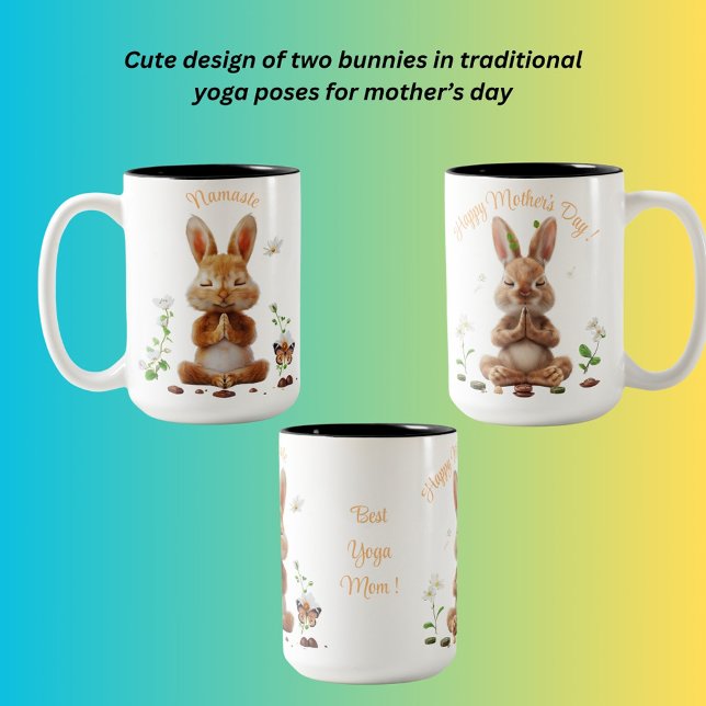 Namaste Best Yoga Mama ! Mug Zweifarbige Tasse (Von Creator hochgeladen)