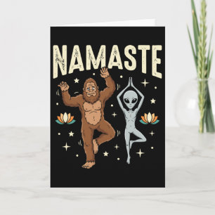 Namaste Bigfoot Alien Yoga Spiritueller Lance Lotu Karte