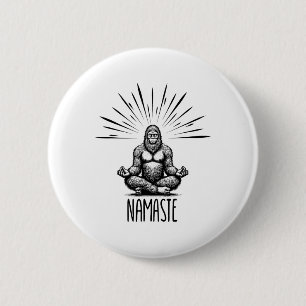 Namaste Bigfoot Yoga Meditation Lustig Bigfoot Yog Button