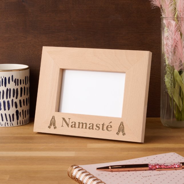 Namasté-Bilderrahmen aus Holz Geätzte Rahmen (Links)