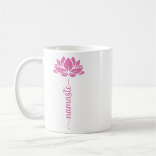 Namaste Black Lotus Blume Modernes Skript Kaffeetasse