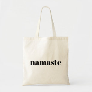 Namaste Black Text Typografie Tote Bag Tragetasche