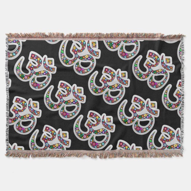 Namaste Blumen-Symbol-Kunst Decke (Vorderseite)