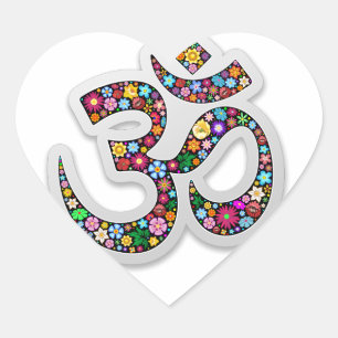Namaste Blumen-Symbol-Kunst Herz-Aufkleber