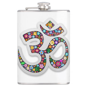 Namaste Blumensymbol Kunst Flachmann
