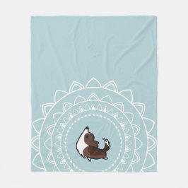 Namaste Brindle Corgi-Fleecethrow-Decke Fleecedecke