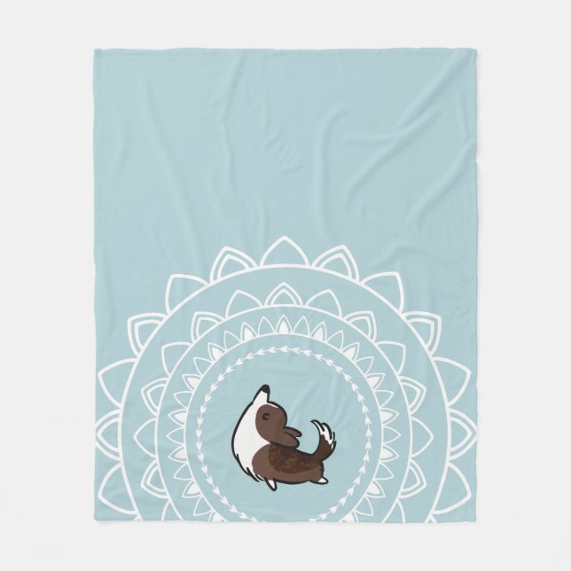 Namaste Brindle Corgi-Fleecethrow-Decke Fleecedecke (Vorderseite)