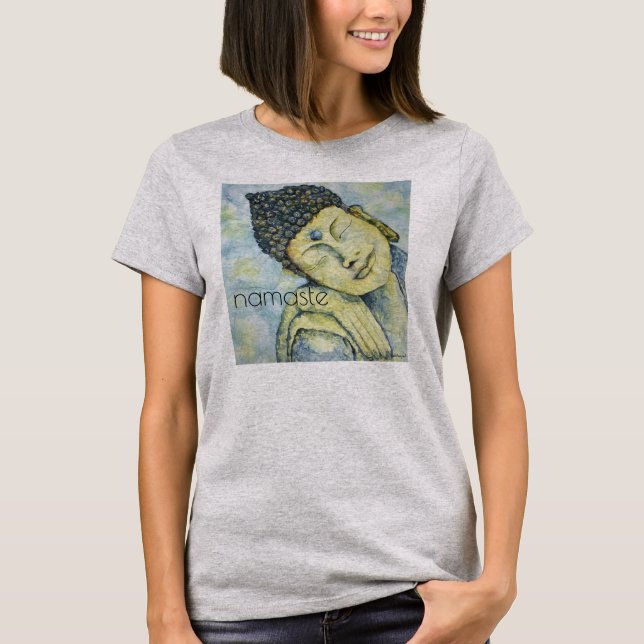 Namaste Buddha der Flowy der Kunst-Frauen T-Shirt (Vorderseite)