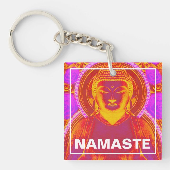 Namaste Buddha Schlüsselanhänger (Vorderseite)