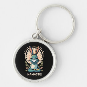 Namaste Bunny Yoga Kaninchen Meditation Schlüsselanhänger