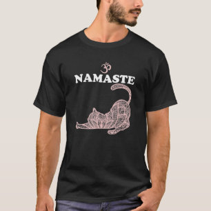 Namaste Cat Yoga Pose Om Symbol Funny Yoga Geschen T-Shirt