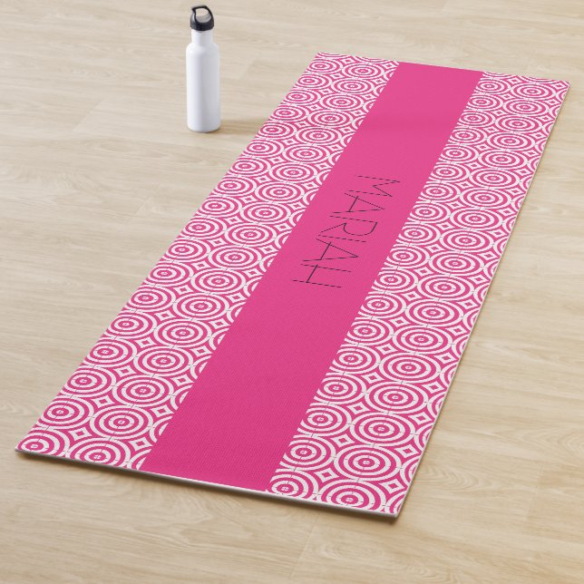 Namaste Circle Geo in Magenta mit Individuelle Nam Yogamatte (Beispiel)