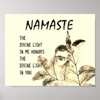 Namaste citation affiche nature art imprimé