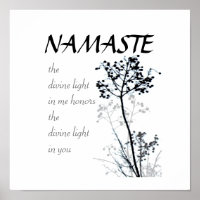 Namaste citation poster noir et blanc nature art