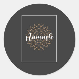 namaste Design-T - Shirt Runder Aufkleber