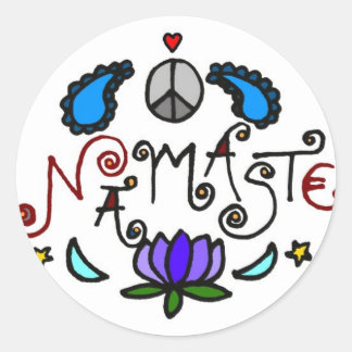 Namaste Doodles Runder Aufkleber