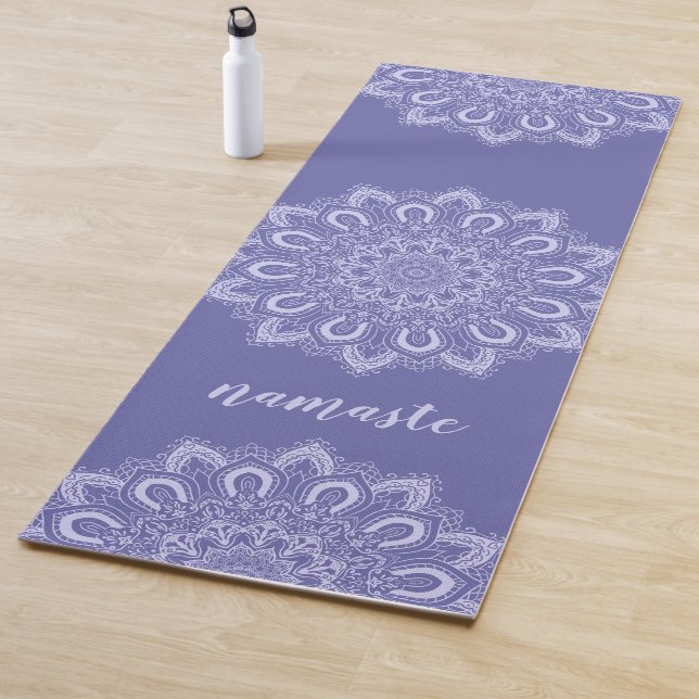 Namaste Elegant Lila Blue Mandala Yogamatte (Beispiel)