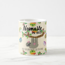 NAMASTE EN LIT MÊME SLOTH Yoga MUG Personnalisé