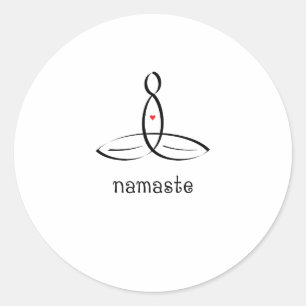 Namaste - Extravaganter schwarzer Stil Runder Aufkleber