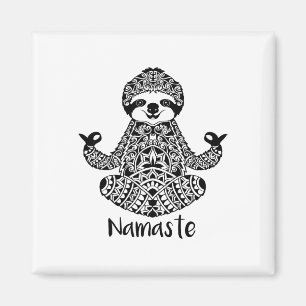 Namaste Faultier Yoga Einfache Pose Magnet