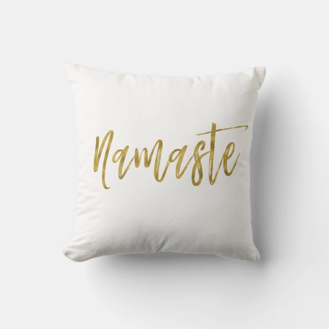 Namaste Faux Gold Foil Coussin (Recto)