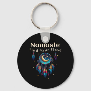 Namaste Find Your Flow Mondsichel Traumfänger Schlüsselanhänger