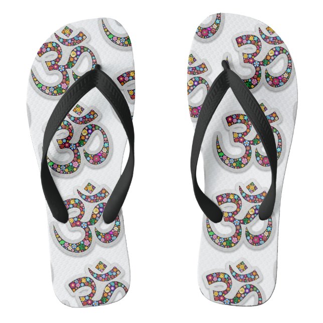 Namaste Floral Yoga-Symbol Flip Flops (Fußbett)