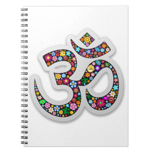 Namaste Floral Yoga Symbol  Notizblock