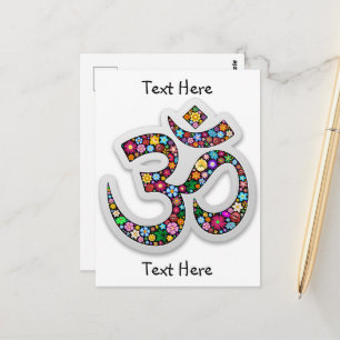 Namaste Floral Yoga-Symbol Postkarte
