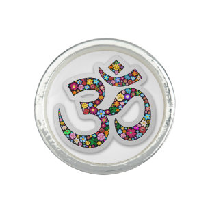 Namaste Floral Yoga-Symbol Ring