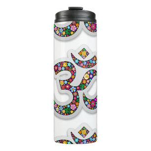 Namaste Floral Yoga-Symbol Thermosbecher