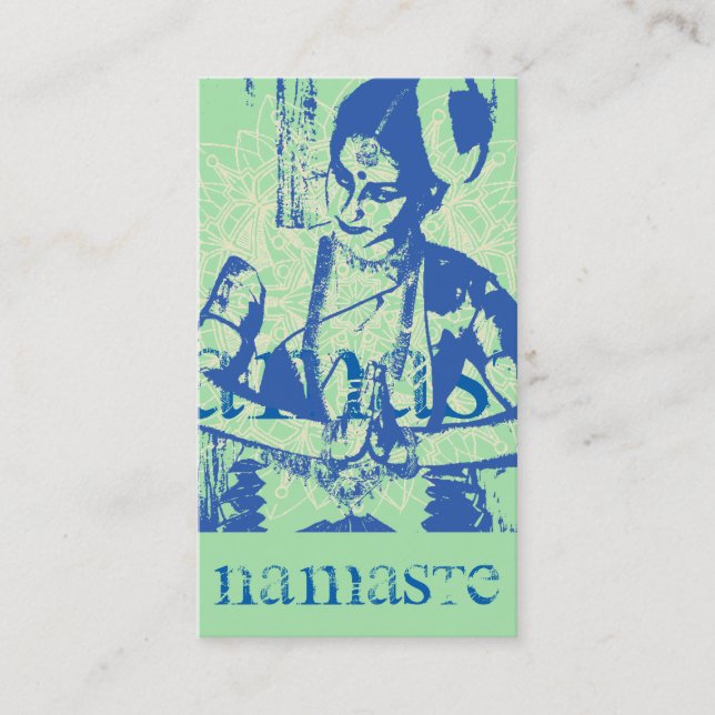 Namaste Frau in Sari Visitenkarte (Vorderseite)