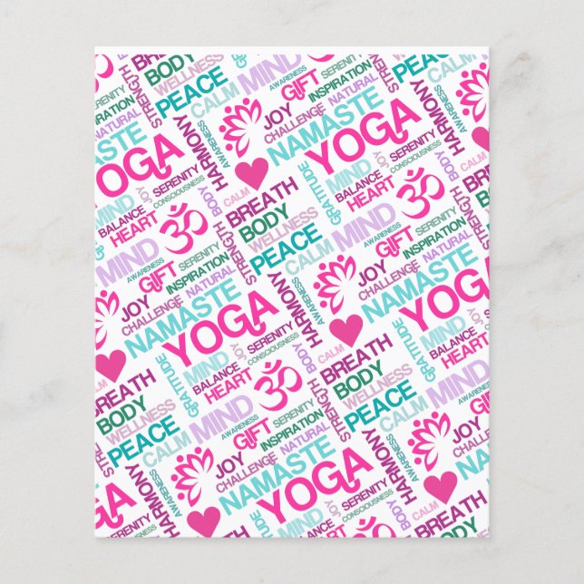 Namaste, Frieden und Harmonie Pink YOGA Muster Flyer (Vorne)