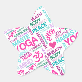 Namaste, Frieden und Harmonie Pink YOGA Muster Stern-Aufkleber