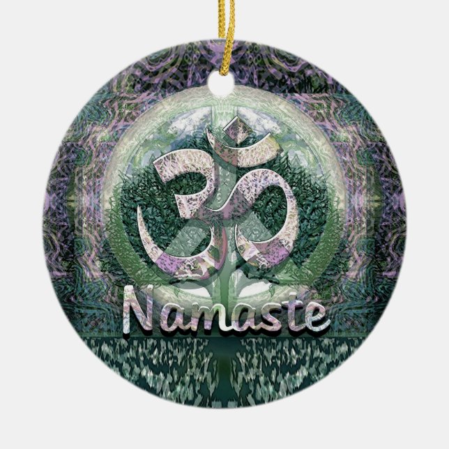 Namaste Friedenssymbol Keramik Ornament (Vorne)