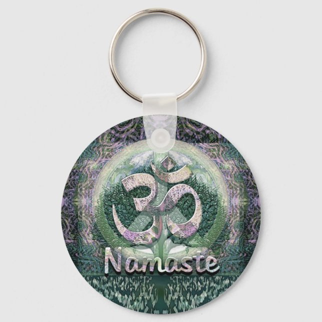 Namaste Friedenssymbol Schlüsselanhänger (Vorderseite)
