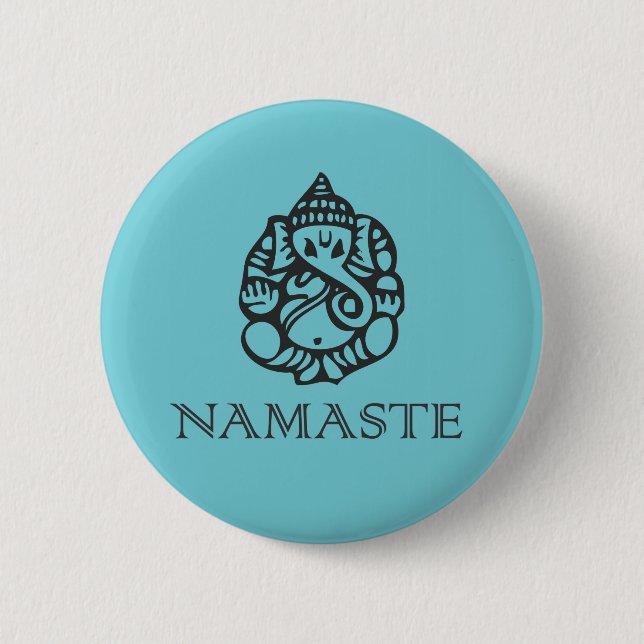Namaste Ganesh Abzeichen Button (Vorderseite)