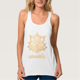 Namaste Gold Lotus Blume Yoga Tank Top