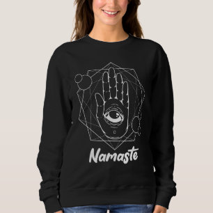 Namaste Hamsa Auge Hinduismus Fatima Arabisch Sweatshirt