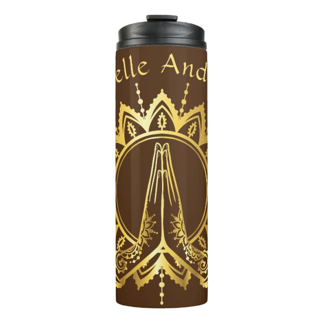 Namaste Hands Flasche für Reisegewässer (Vorderseite)