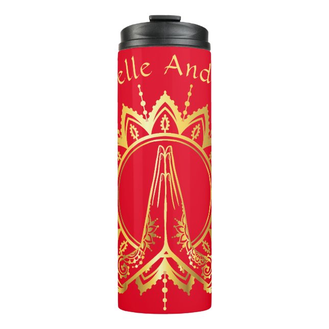 Namaste Hands Flasche für Reisegewässer (Vorderseite)