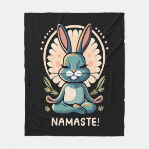 Namaste Hase Yoga Kaninchen Meditation Fleecedecke