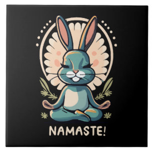 Namaste Hase Yoga Kaninchen Meditation Fliese